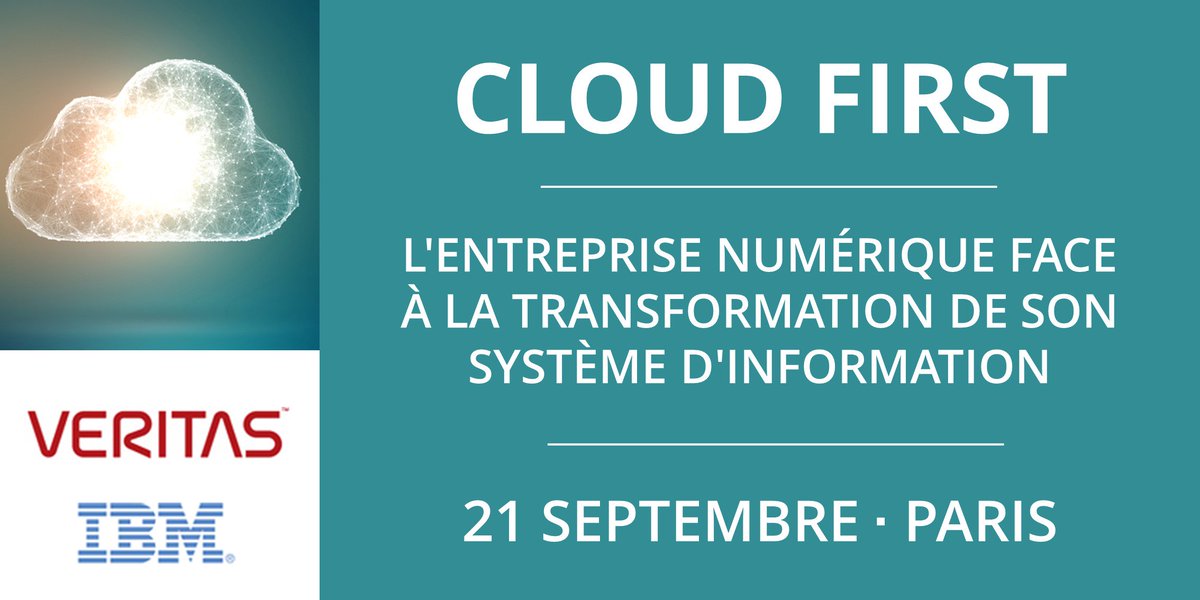 IDCFrance's tweet photo. Bienvenue à @VeritasTechFR &amp; @IBM_France sur la conférence IDC "CLOUD FIRST" jeudi 21 sept. Paris Infos&amp;Inscriptions https://t.co/aUmF1nBuNC https://t.co/dMT2OFYVNb