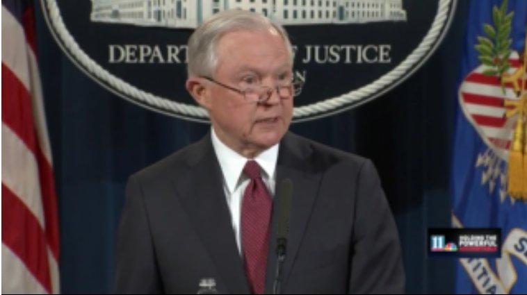 11AliveNews's tweet photo. Jeff Sessions: "It is my duty to ensure that laws of the U.S. are enforced and that Constitutional order is upheld. https://t.co/aqwGm6xP2O https://t.co/BPBtan2fsM