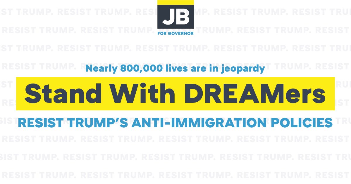 JBPritzker's tweet photo. The time to act is now. Retweet to resist Trump’s anti-immigration policies and stand with DREAMers across the nation. #DefendDACA https://t.co/cOXG0umpbu