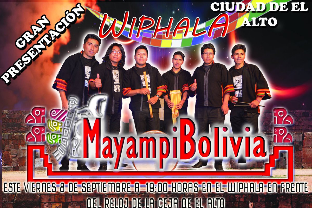 Mayampi_Bolivia's tweet photo. Gran presentacion este viernes 8 de septiembre  en la peña floclorica WIPHALA  ciudad de el alto  bolivia los esperamos  MAYAMPI BOLIVIA https://t.co/wMmAJb0WHS