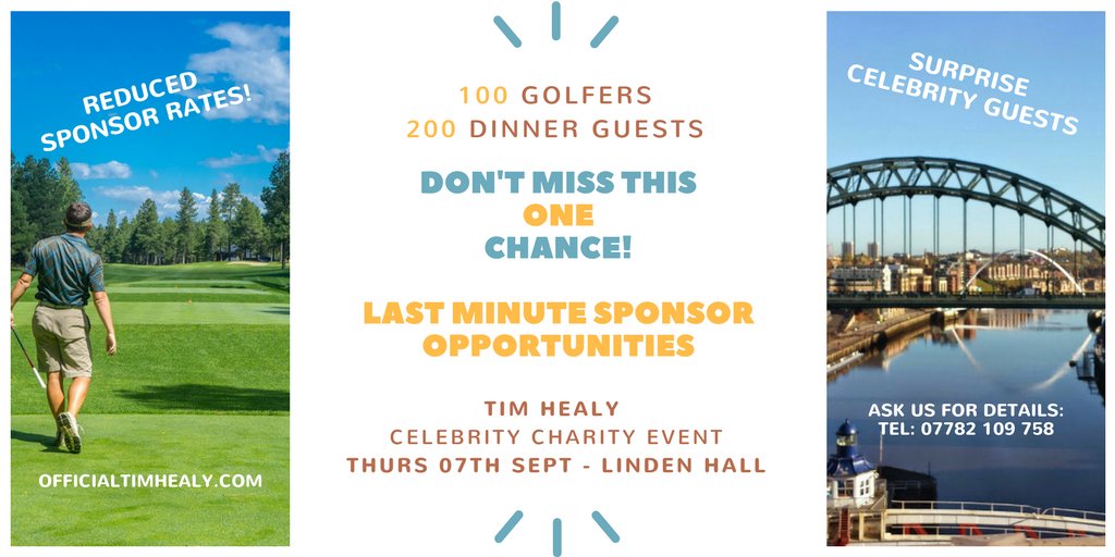 TimHealyGolf's tweet photo. Don’t miss the opportunity to be a part of this great event #lastchance #charity #geordies #northeast #Northumberland #negolf https://t.co/B5ZgeeYT36