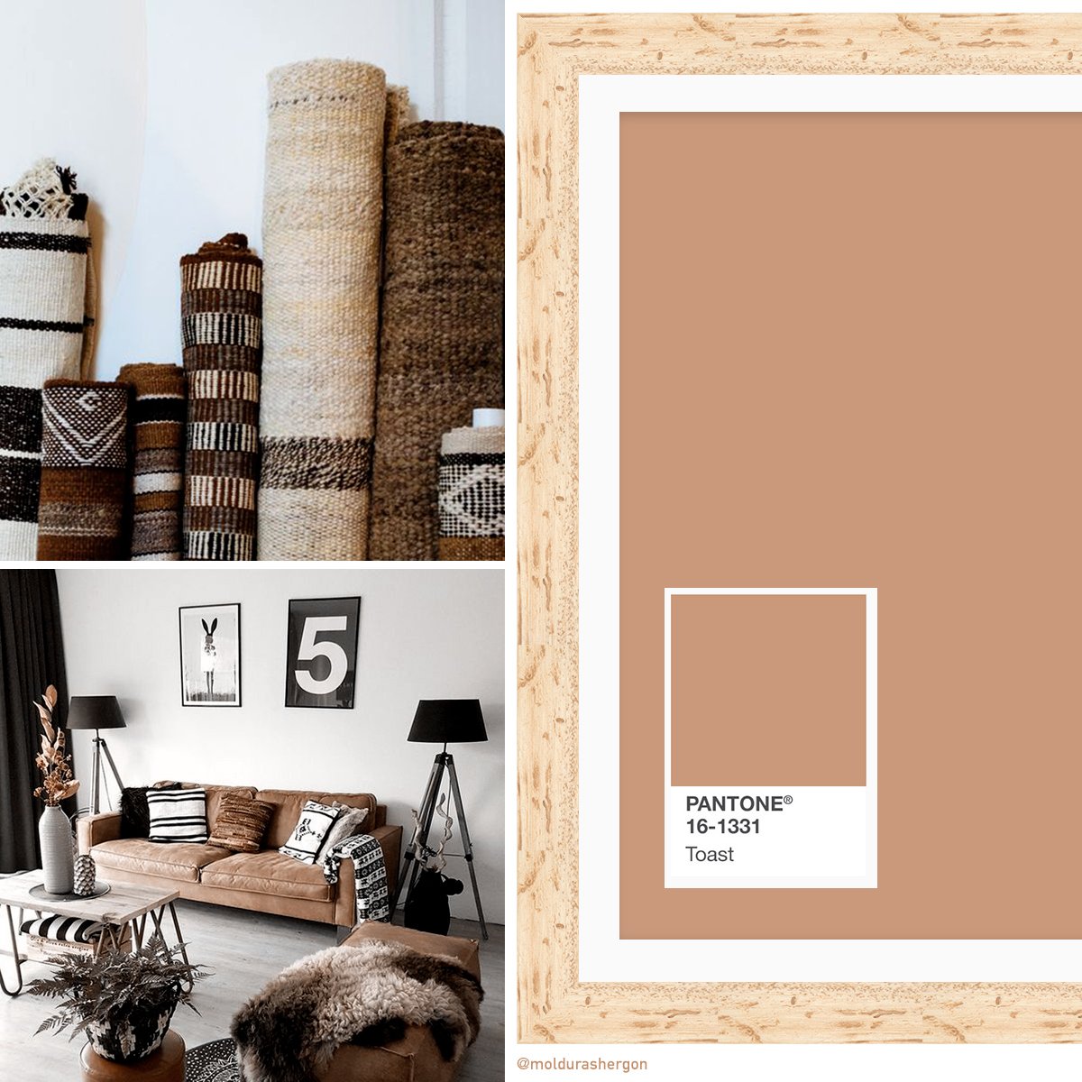 moldurashergon's tweet photo. El color #PANTONE #Toast es un color cremoso que resulta ideal para templar la temperatura de los blancos. https://t.co/Y36Uj8Qngw https://t.co/dlnipuONCw