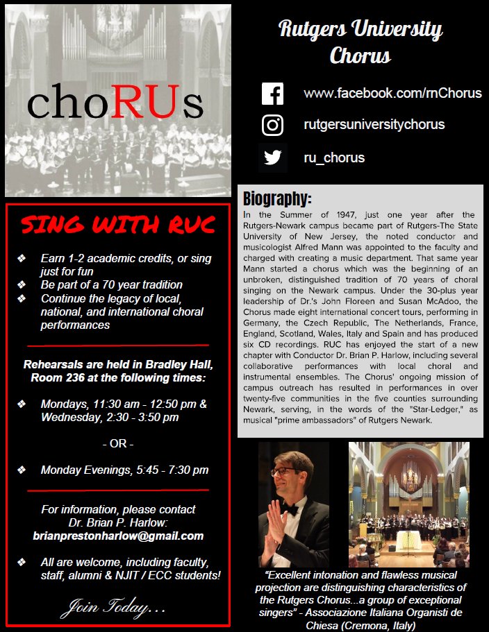 RU_Chorus's tweet image. Welcome back!  First rehearsal of the season, tomorrow in Bradley Hall at 2:30 pm!  #RUready?