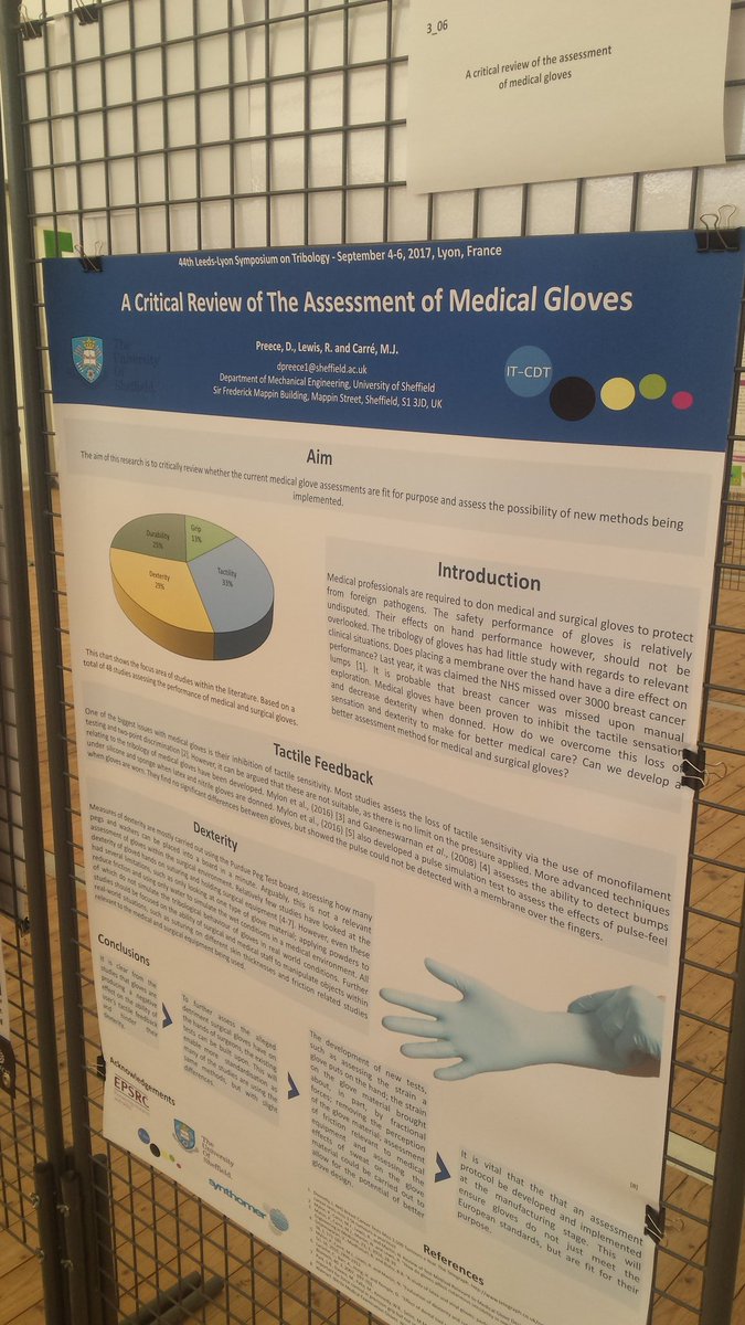 MattJCarre's tweet photo. My @ITCDT @SheffMechEng students, @rachmorecroft & Daniel, 1st conf posters looking good at #leedslyon #tribology symposium #LL17 #proud https://t.co/UJeUYf6SSU