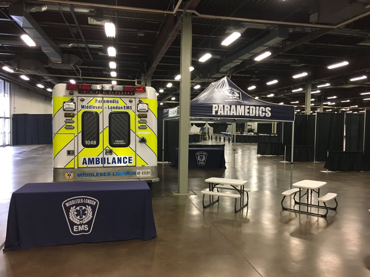 MLPS911's tweet photo. We are all set up and ready for the @WesternFair  Come see us and show off your CPR skills!!! https://t.co/4Ysc3m7HpS