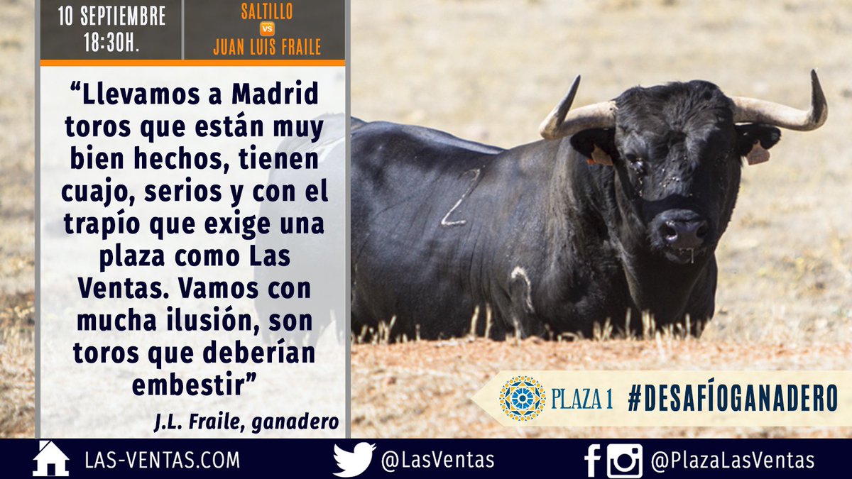 LasVentas's tweet photo. 🐂 #DesafíoGanadero
🎙J.L. Fraile: "Llevamos a #LasVentas toros que están muy bien hechos"
👉https://t.co/0ro2JIuQWZ  
🎟https://t.co/wDXi4DFDOo https://t.co/zGyYDY8HRz