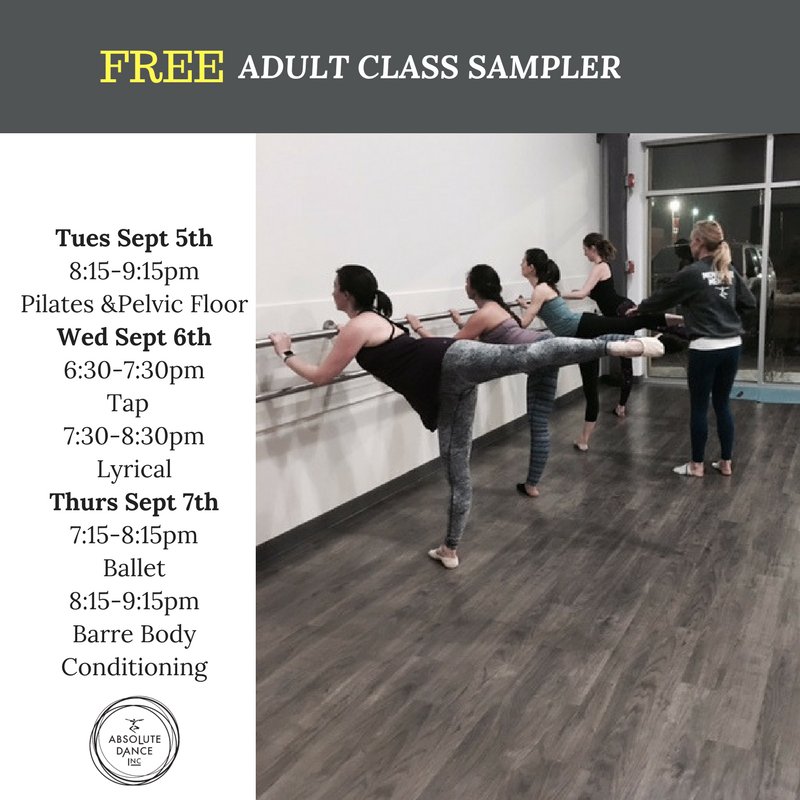 absolute_dance's tweet photo. Join us for FREE adult classes this week! 
#calgaryfit #calgarydance #absolute20 https://t.co/4omCsDVaPU