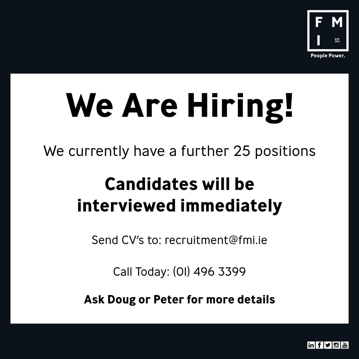 FMIHeadOffice's tweet photo. Due 2 our success &amp; expansion we have a further 25 jobs! Start your career with us!#Exciting #Graduate #Jobfairy See https://t.co/NRcUfcerxF https://t.co/2CsuZzTHJC