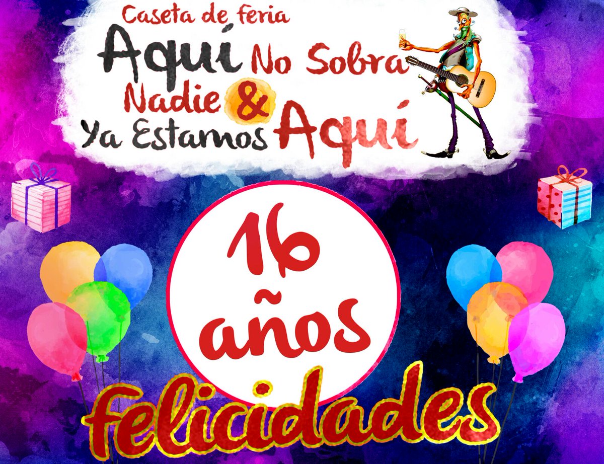 Empieza nuestra semana grande, un año más os esperamos en nuestra caseta para pasarlo en grande!
Hoy es nuestro cumple! 
#feria2017
