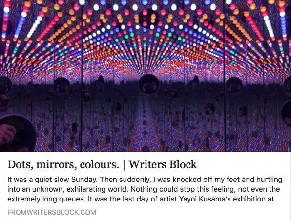 WBFiles's tweet photo. #Art gets you talking to yourself. #unblock #YayoiKusama #Experience #amwriting #writers #Dots 

https://t.co/4ZvdqZjtlB https://t.co/dd60W4ReHr