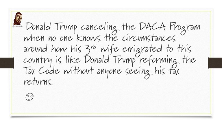 wildweezle's tweet photo. I'm still waiting on 3rd wife's immigration press conference.
😉🙂
Sessions Dreamers
#DACA https://t.co/xe3Hmq3TQ2