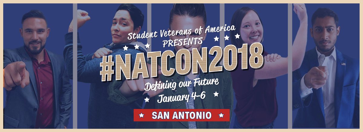 studentvets's tweet photo. #NatCon2018 registration now open! Join us in San Antonio for the nation’s largest gathering of post-9/11 veterans! https://t.co/vYKSTv11H8 https://t.co/n5TStwlQw5