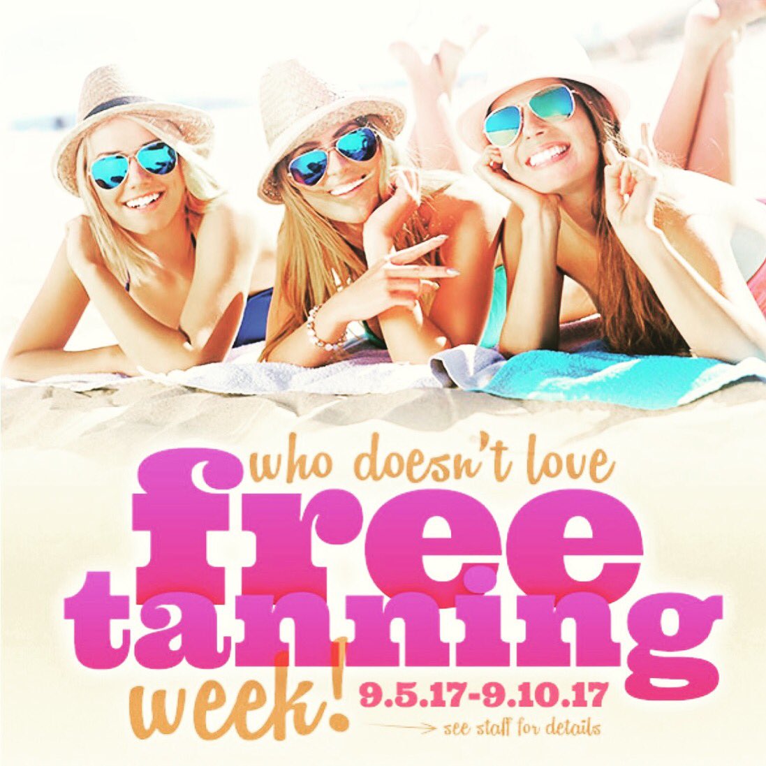 mytantini's tweet photo. FREE TAN WEEK is finally here! Stop in and check out our awesome specials! 🔆 #freetanweek #tanningwithatwist #tantini https://t.co/oi1bYYvAiQ