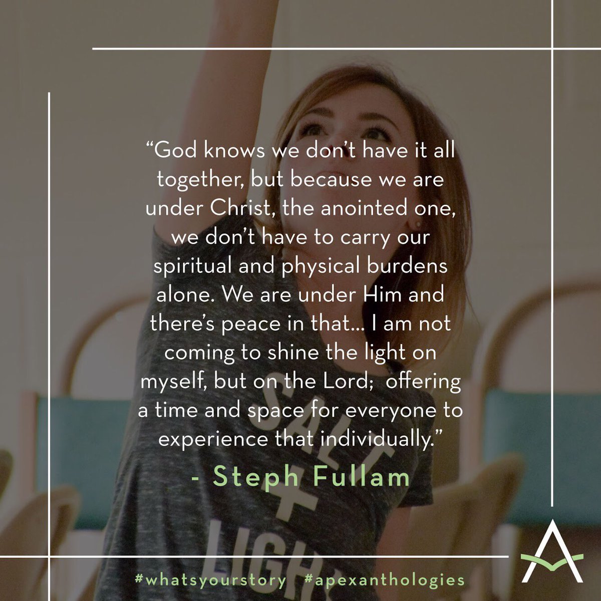 ApexAnthologies's tweet photo. Read about Steph's journey with #holyyoga. #apexanthologies #whatsyourstory https://t.co/mM9vJYd5Rs https://t.co/1kBSB5dXqE