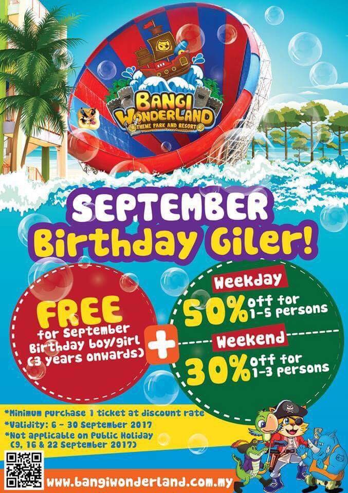 SukoJalan's tweet photo. Siapa lahir bulan 9, Bangi Wonderland ada buat promo, siapa lahir bulan 9 dapat masuk free! Zzzebarkannnnnn! https://t.co/3Taox8wMwq