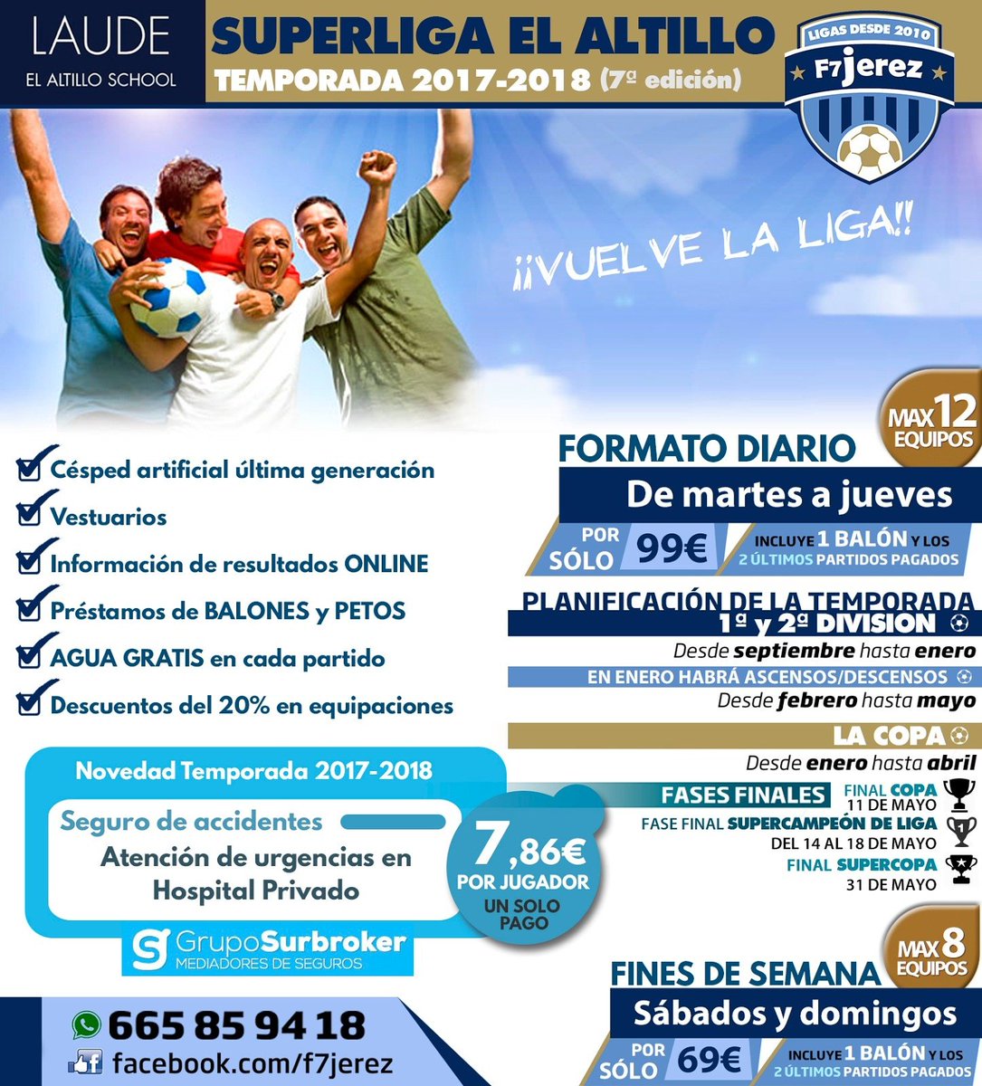 🏆🏆Comenzamos amigos🏆🏆

⚽⚽La única liga de jerez de fútbol 7 comienza a rodar ⚽⚽