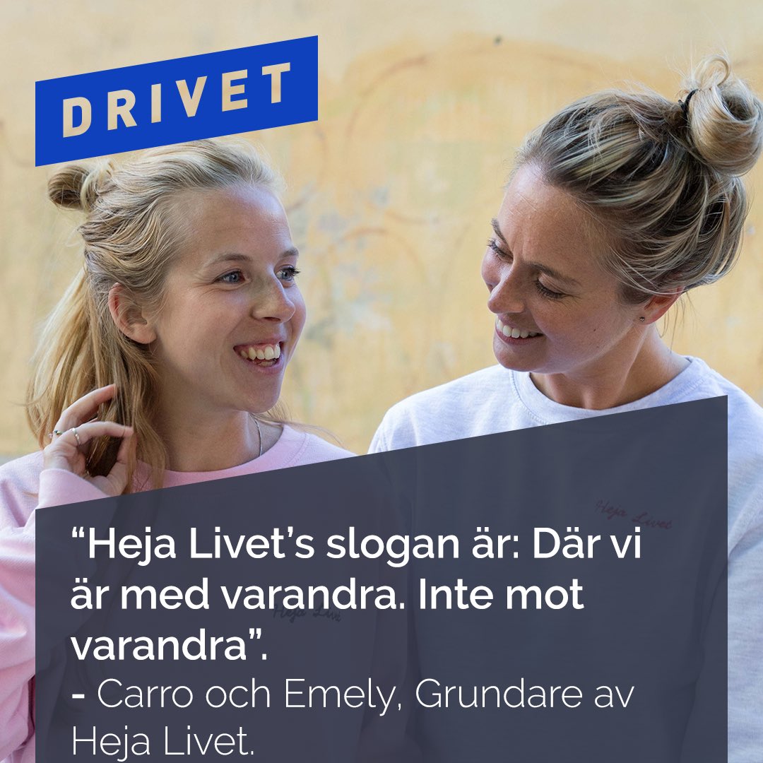 DrivetPodcast's tweet photo. På fredag släpps intervjun med Carro &amp; Emely som ligger bakom FB-gruppen "Heja Livet" 🔥 #drivet #drivetpodcast https://t.co/2hKQEPUkDK