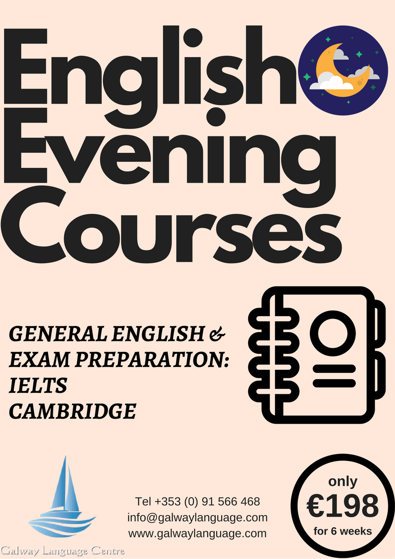 galwaylanguage's tweet photo. P/T Evening English Classes start: 11/09/2017. General English, IELTS &amp; Cambridge Prep. classes offered info@galwaylanguage.com/(091) 566468 https://t.co/qrcOkbE8PI