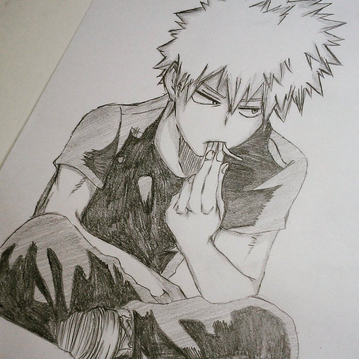 塩ちゃん Pa Twitter マック のぽていとぱくぱくかっちゃん 絵描きさんと繋がりたい 落書き 模写 イラスト ヒロアカ 爆豪勝己 アニメ