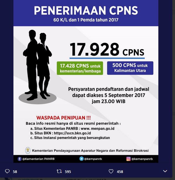 Jadwal Pendaftaran Cpns 2016 Panselnas Menpan Go Id