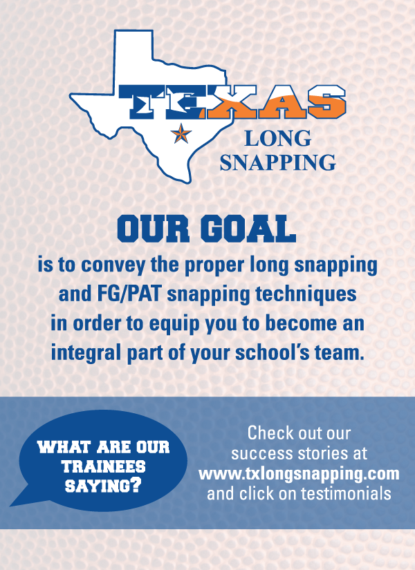 CONREYD1's tweet photo. Long Snapping Goals!
Camp is this Sunday! Register NOW! > https://t.co/HCXPPbeJjI
#txlongsnapping #neisd #middleschool #camp #goals https://t.co/LcSPF2Cat9