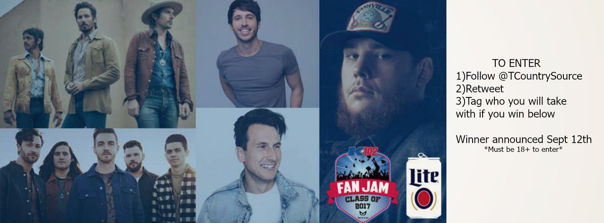 CONTEST: We're giving away a pair of <a href="/K102/">K102</a> Fan Jam: Class of 2017 tix!
 Follow <a href="/TCountrySource/">TheCountrySource</a>, RT and TAG for a chance to win! #K102FanJam