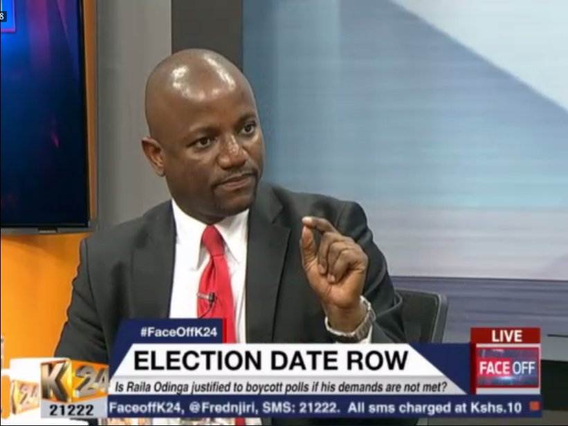 K24Tv's tweet photo. George Kithi: The court cannot acquit itself from this debate, it is very much involved #FaceOffK24 https://t.co/kbjHwJOhm0
