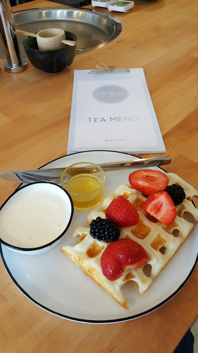 ChocolateManor's tweet photo. Really enjoyed my first visit to @letsinfuse today.  The waffles were just as promised crispy outside &amp; fluffy within! Well done #teaminfuse https://t.co/rMxeGsxpFj