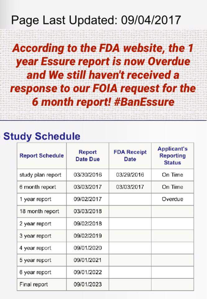 RichardTbau's tweet photo. #banessure, #fdafailed,    My daughter asked me to share this for her Essure sisters and familys. https://t.co/1rz2mvpuzj