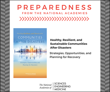 NASEM_Health's tweet image. The disaster recovery process offers a unique chance to improve on the status quo. Learn more w/our report bit.ly/2lskAw0 #NatlPrep