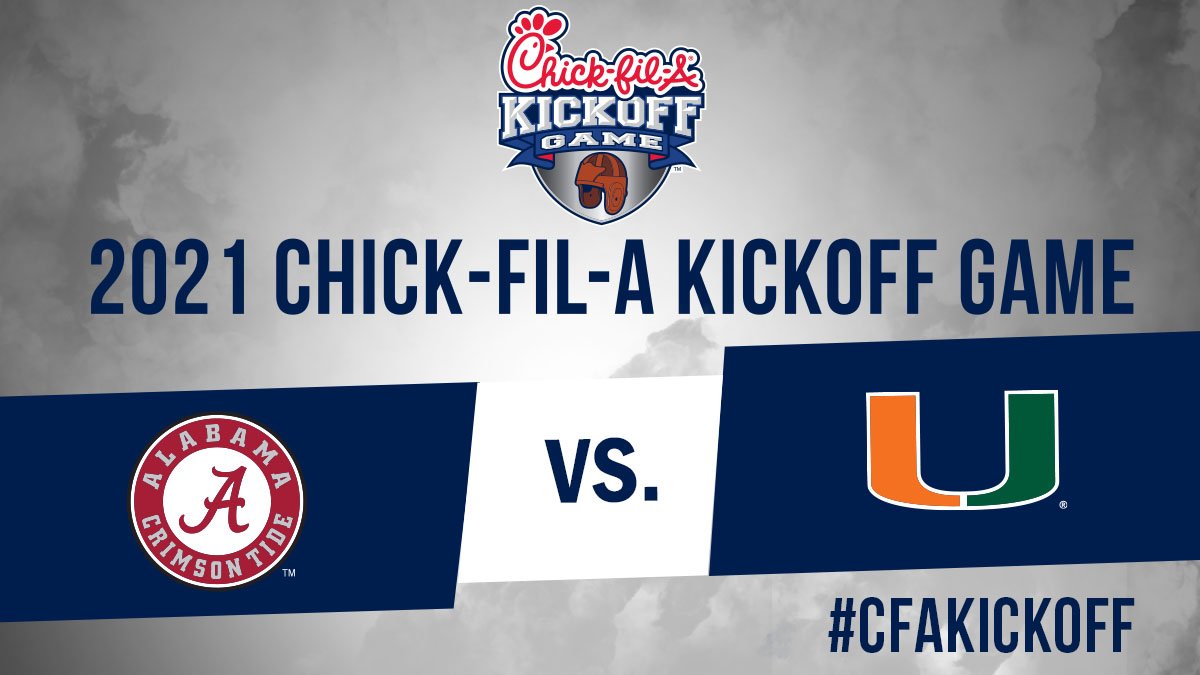 CFAPeachBowl's tweet photo. 2017 #CFAKickoff is in the books, so let's talk 2021...

@AlabamaFTBL vs. @CanesFootball

🔗: https://t.co/VO4VGOwtDs https://t.co/NwH98r3qD5