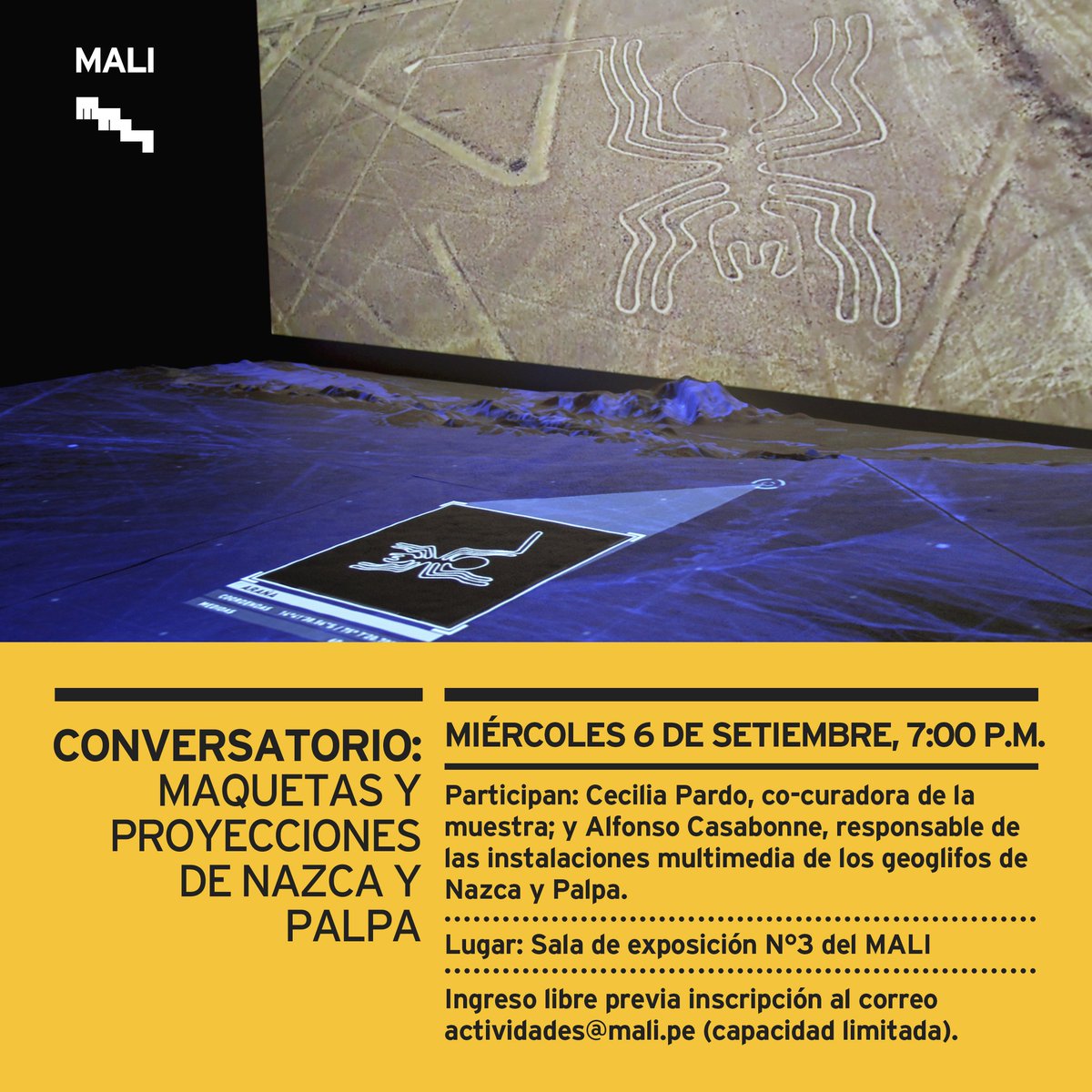 MuseodeArteLima's tweet photo. #NASCADigital ¡Últimos cupos! Asegura tu presencia al conversatorio inscribiéndote a: actividades@mali.pe (capacidad limitada). #GRATIS https://t.co/Lfmj3qSXYv