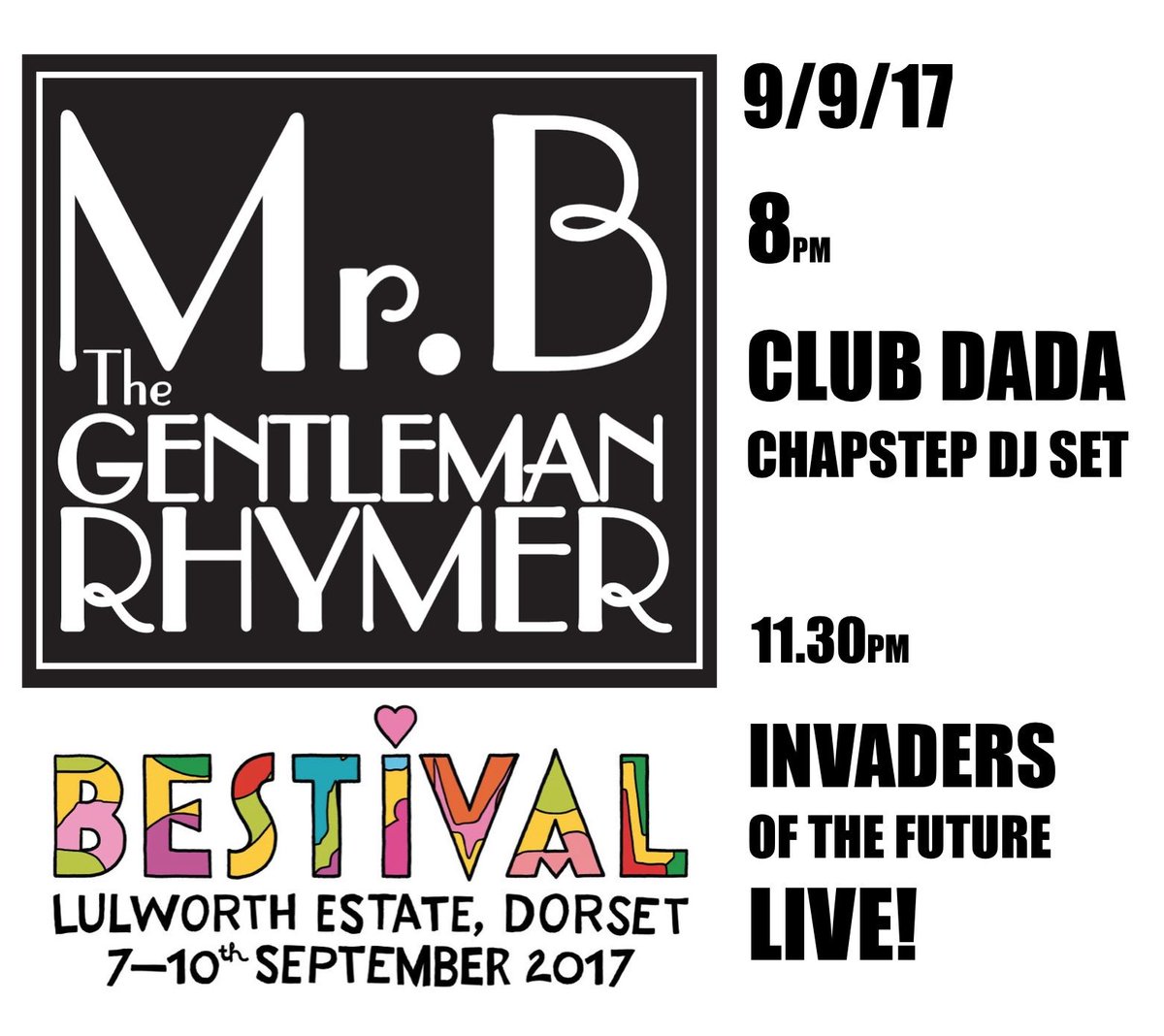 gentlemanrhymer's tweet photo. @Bestival people! This Saturday a night full of #chapstep and #chaphop https://t.co/ZkLiYyGY5s