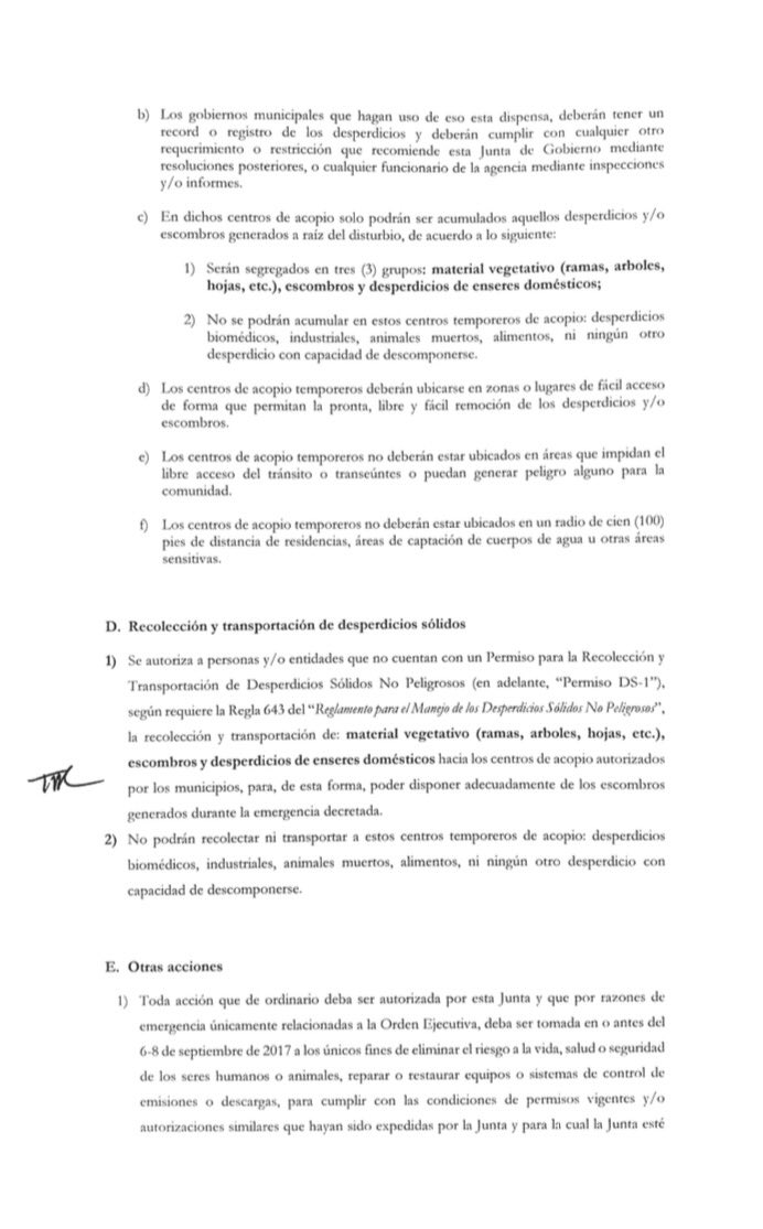 Resolución de la Junta de Gobierno que autoriza -temporeramente- el uso de generadores eléctricos sin los permisos requeridos. #IrmaPR
