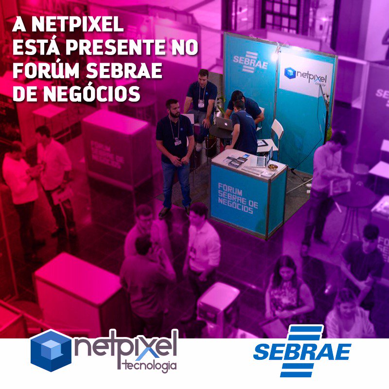 netpixeltec's tweet photo. Está rolando em Cuiabá o Fórum Sebrae de Negócios, um networking de alto padrão. Visite nosso stand #Netpixel #MeuNegócioJá #SebraeMT https://t.co/JgiIrqlJ44