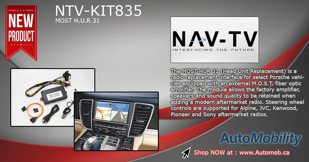 Automobility1's tweet image. New at #Automobility, the #Navtv MOST-HUR 31 (Head Unit Replacement) is a radio replacement interface for select #Porsche vehicles. In stock