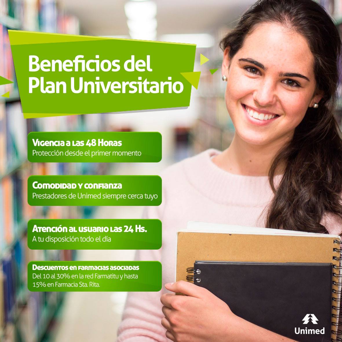 unimedpy's tweet photo. #MiPlanUniversitario tiene beneficios exclusivos para vos. Cuidá de tu salud mientras estás en la facu 😉
Informaciones al (061) 512 929. https://t.co/aWAD7Wgn32