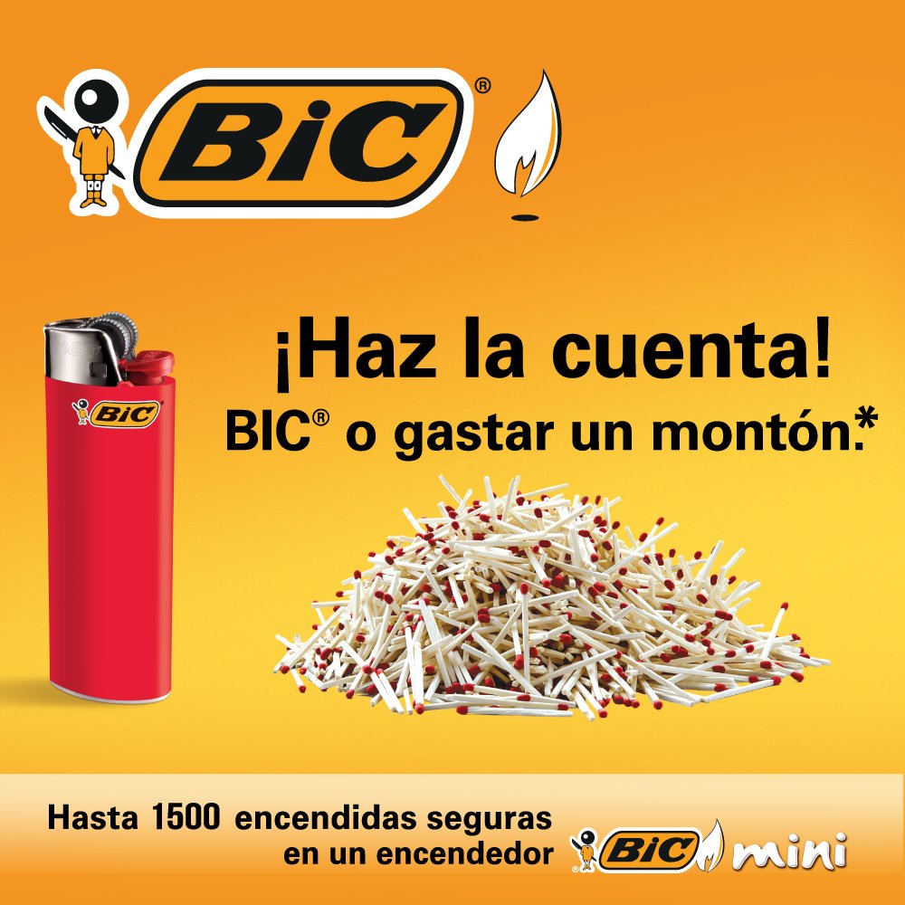 BIC_Ecuador's tweet photo. ¿Qué prefieres, gastar un montón o comprar un #BICMini?
Tu #BICMini rinde hasta 1.500 encendidas seguras en un encendedor. https://t.co/nVyMXlkMuh