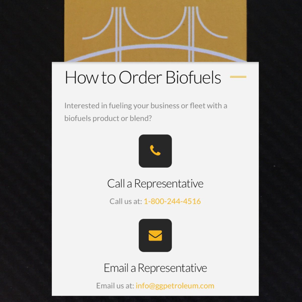 GGPetroleum's tweet photo. DID YOU KNOW?  GGP offers biofuels products and blends including 100% Renewable Fuels and B20-- we will customize your order!  Contact us! https://t.co/50NAG2ZOzS