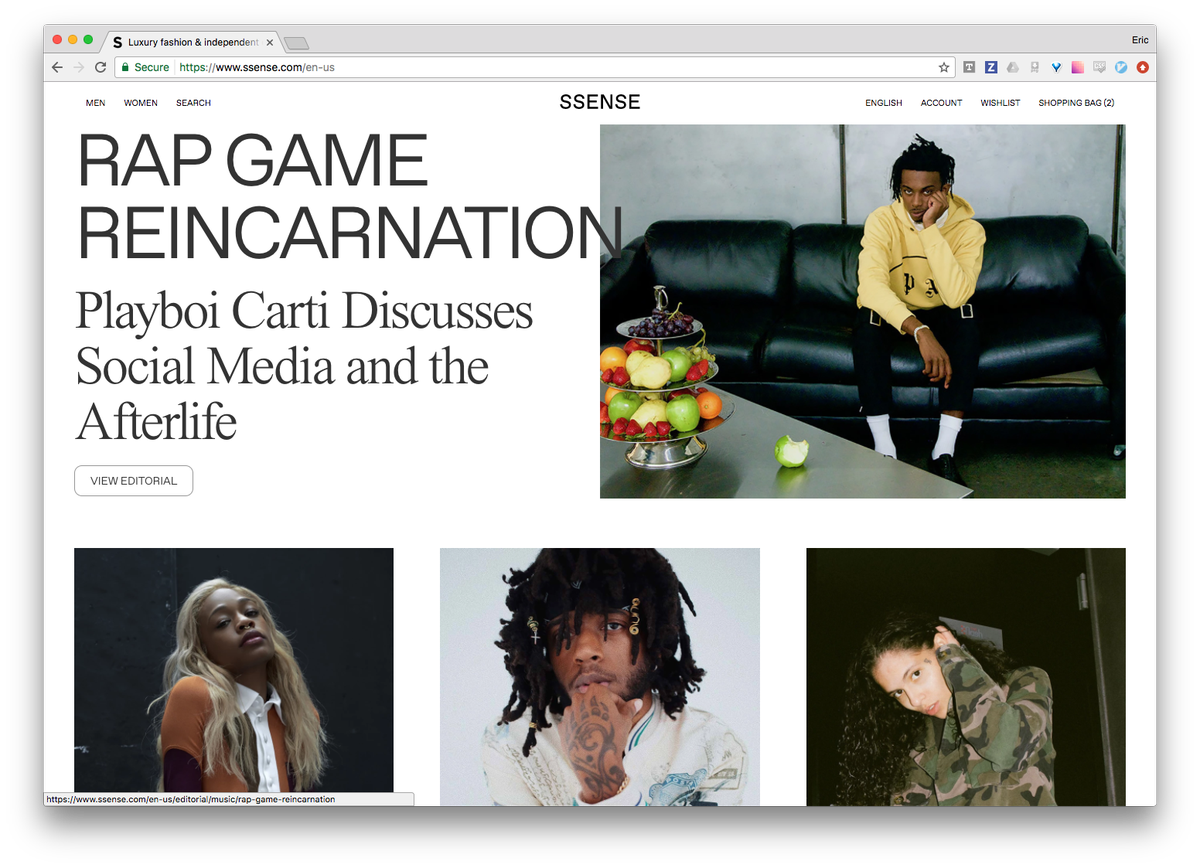 ssense website