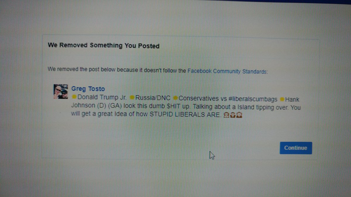 GregTosto's tweet image. @facebook @FoxNews @TuckerCarlson @seanhannity @marklevinshow THIS IS WHAT I GET BLOCKED FOR ON #FUCKBOOK #FACEBOOKCONTROL #CONTROLLEDSPEECH