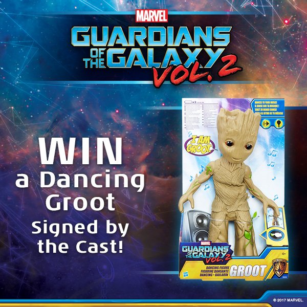 SmythsToysUK's tweet photo. #WIN a #DancingGroot signed by the #GotGVol2 cast including @prattprattpratt@DaveBautista @JamesGunn &amp; more! Follow &amp; RT to enter-Ends 7 Sep https://t.co/cXYGIH2wG7