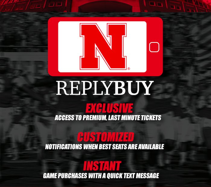 ReplyBuy's tweet photo. .@HuskerFBNation Fans! Sign up to receive exclusive access to the NIU game with a simple text! #GBR #GoReplyBuy
๐: https://t.co/UyqNyUhGui https://t.co/5rToeoDAjw
