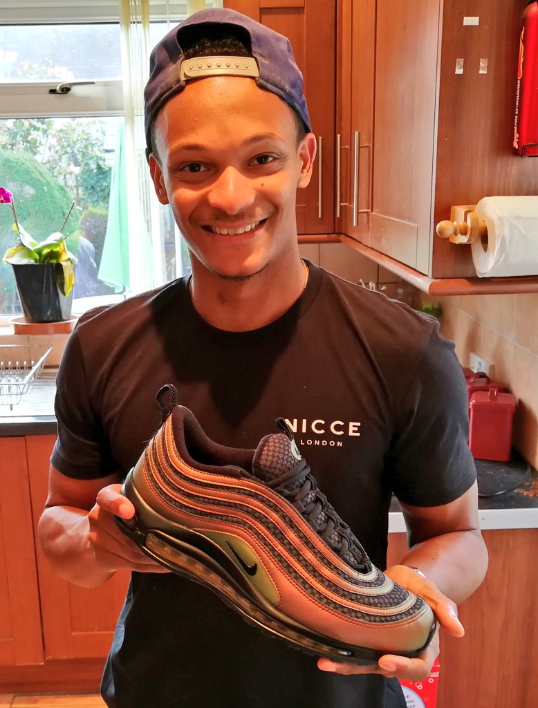 cf10_official's tweet photo. Our man @James_MVL_BBK  is now a proud owner of a pair of limited edition @Nike made by the man @Skepta unbox video  coming soon #unboxing https://t.co/esjk2ywwEF