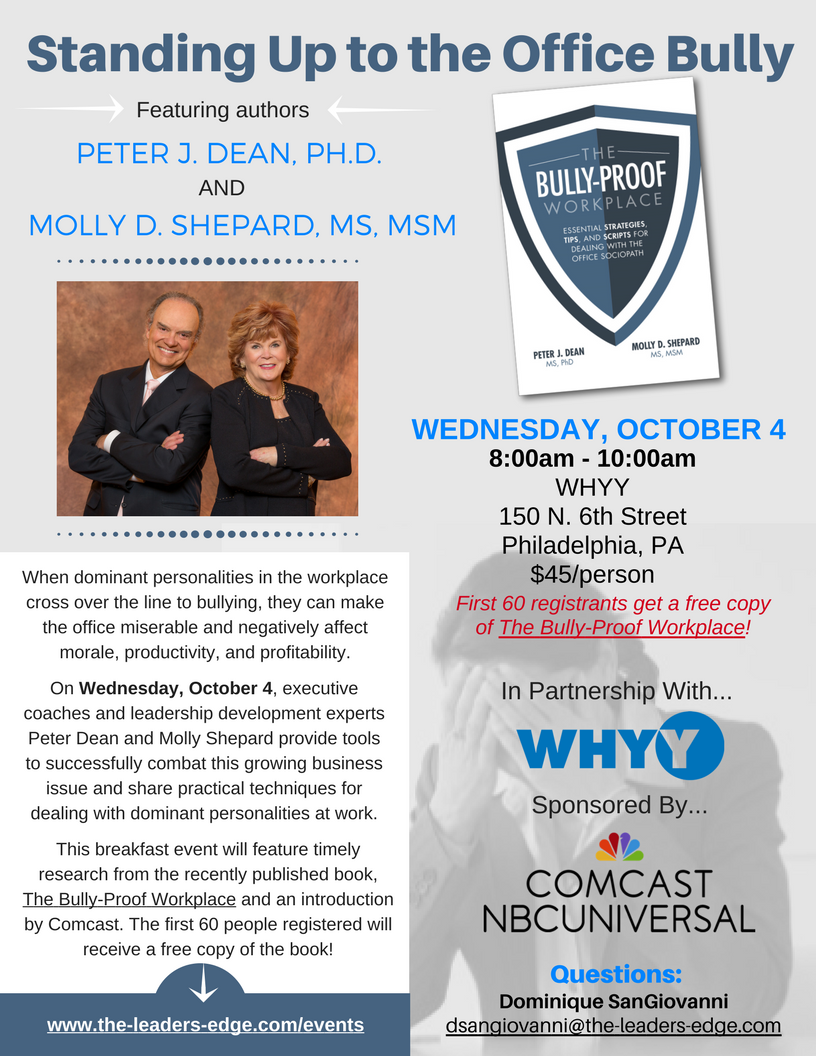 PeterDeanPhD's tweet photo. Interested in learning about the impact of dominant personalities &amp; how to combat this growing business issue? https://t.co/MiEGPsBGwU https://t.co/3IY1DW8K96