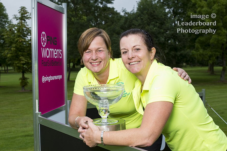 EnglandGolf's tweet photo. Congratulations to Yorkshire sisters-in-law Tina Sampson and Kerry Lamb - 2017 #PING4bbb champions Read more: https://t.co/H6eRUntOCA https://t.co/F3ZTPm8Emz