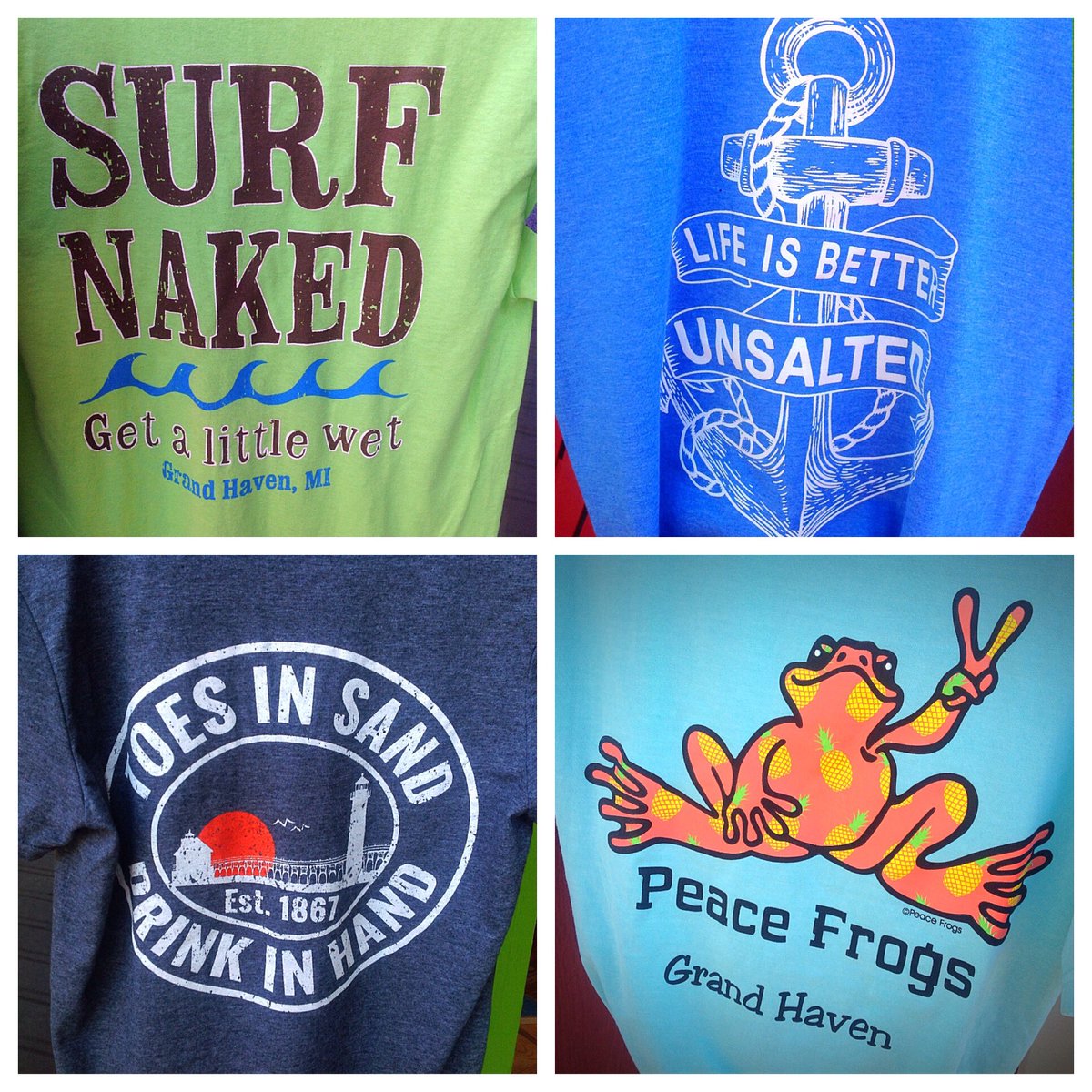 peacefrogsgh's tweet photo. Buy. Them. Now. Almost. Gone. #unsalted #surfnaked #pineapple #toesinsand #visitgrandhaven @peacefrogsgh #LaborDayWeekend https://t.co/XbXrrn8tO9