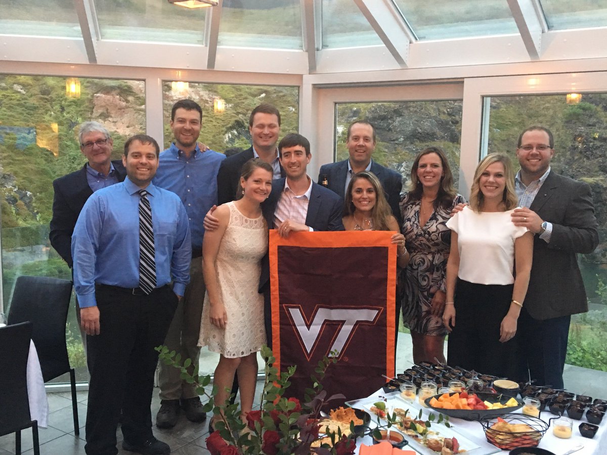 VT_alumni's tweet photo. Wedding in Iceland on game day? No problem! @VT_alumni Andrew Livick (EE ‘07) is making sure to livestream #WVUvsVT for his guests #GoHokies https://t.co/Y7T8YEG012