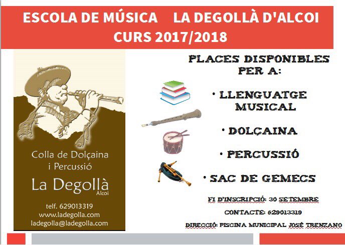 Vols aprendre a tocar un instrument tradicional? Obert el plaç de matrícula en La Degollà.