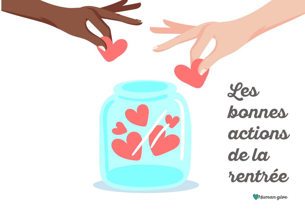 humangive_fr's tweet photo. ❤️#BONNESACTIONS❤️ Venez découvrir toutes les bonnes actions de la rentrée à faire sur HumanGive ! ➔ https://t.co/O8Tya9jpVq / #Rentrée2017 https://t.co/we68qMNcfm